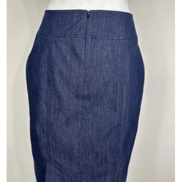 Pure Collection Denim A Line Midi Skirt Size 10 - Picture 9 of 12